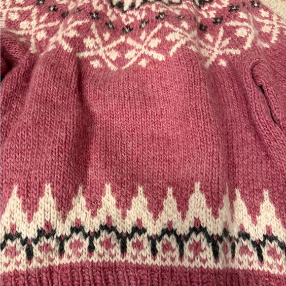 Vintage 100/% wool fairisle pink sweater - Picture 3 of 4